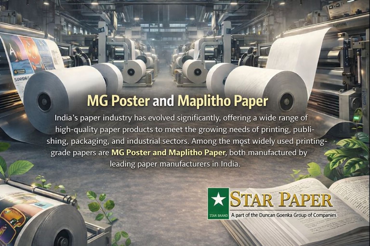 MG Poster and Maplitho Paper by Leading Paper Manufacturers in India